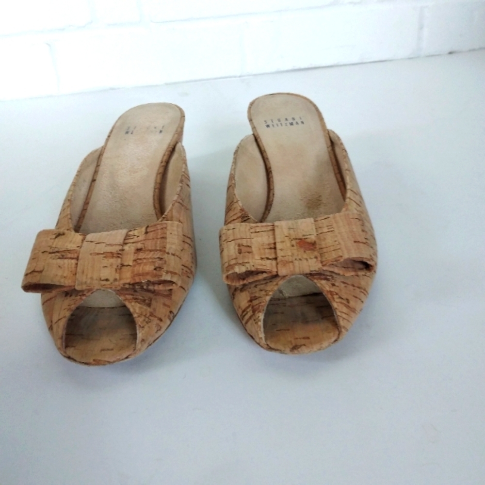 Stuart Weitzman Cork Mules sz 7.5